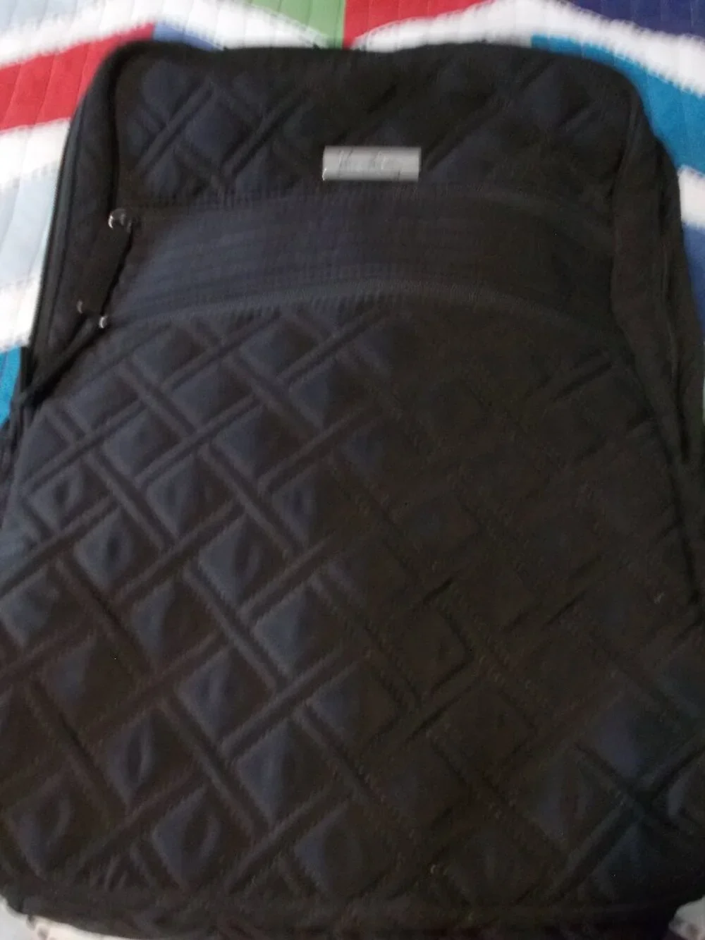 Vera Bradley Quilted Backpack 3 Pocket w/Organizer Colorful Lining - Like New